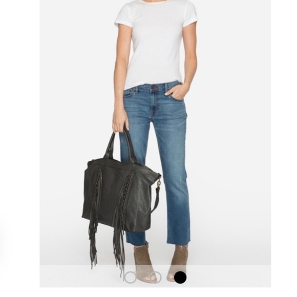Johnny Was Handbags - Johnny Was Ariana Fringed Tote- Graphite